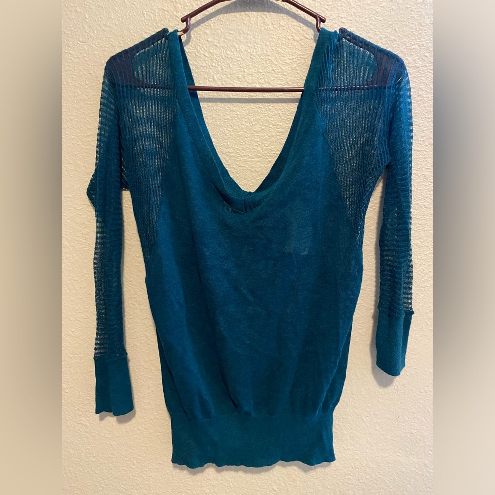 Long sleep deep v neck shirt